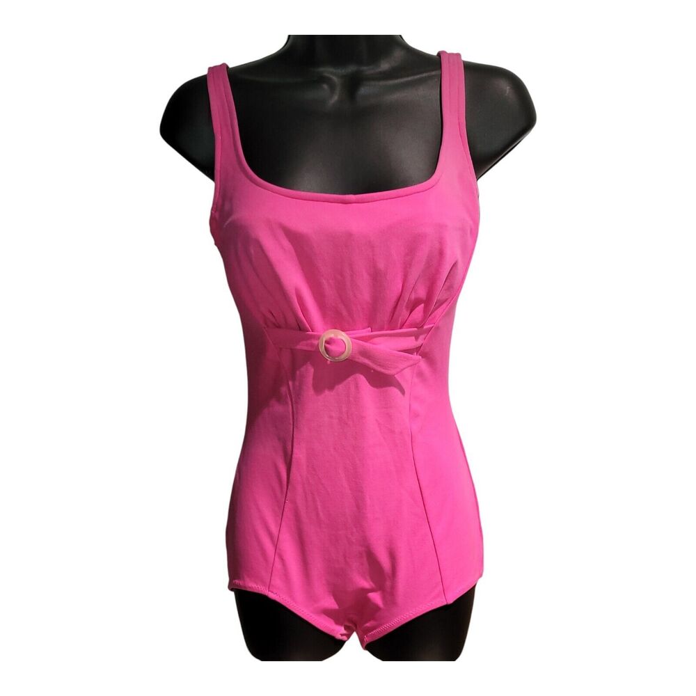 50s 60s Pinup Helanca Bathing Suit Bubblegum Pink Flaws Size? Vintage Rockabilly